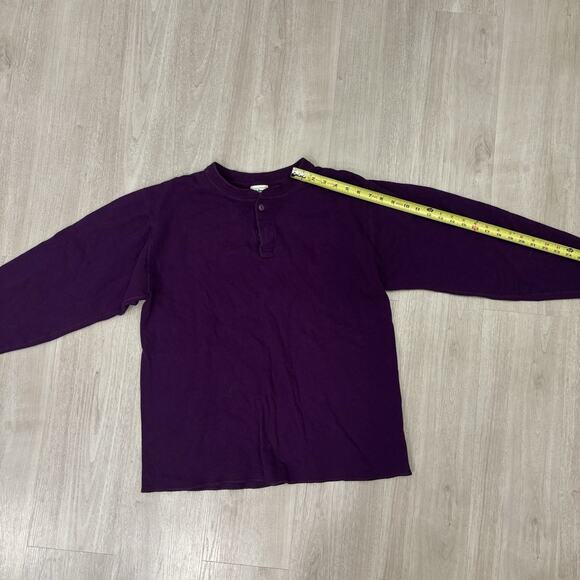 Vintage 80s L.L. Bean River Driver Wool Thermal Layer Henley Neck Sweater Large - Picture 3 of 9